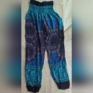 Bohemian Blue and Purple Harem Pants
